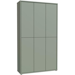 Xora Schuhschrank, Salbeigrün, Holzwerkstoff, 16 Fächer, 110x192x35 cm, Typenauswahl, stehend, Garderobe, Schuhaufbewahrung, Schuhschränke