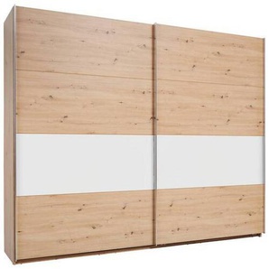 Xora Schwebetürenschrank, Graphit, Weiß, Eiche, Holzwerkstoff, 4 Fächer, 240x225x64 cm, Typenauswahl, in verschiedenen Größen erhältlich, Wechselbauchbinde, Schlafzimmer, Kleiderschränke, Schwebetürenschränke