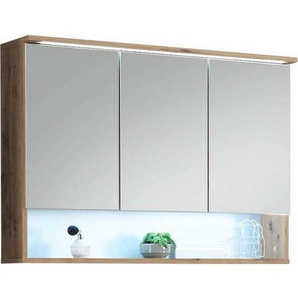 Xora Spiegelschrank, Glas, 3 Fächer, 99x70x23 cm, Made in EU, Badezimmer, Badezimmerspiegel, Spiegelschränke