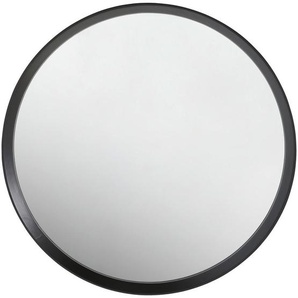 Xora Wandspiegel, Schwarz, Glas, Paulownia, massiv, rund, 73x73x5.6 cm, Spiegel, Wandspiegel