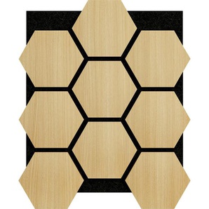 Xxxl Akustikpaneel Sonido Hexagon, Eiche, Hellbraun, Kunststoff, Holzwerkstoff, Holz, 76x57.4x1.8 cm, FSC Mix, Montage ohne Bohren, Bilder und Zubehör, Akustikpaneele