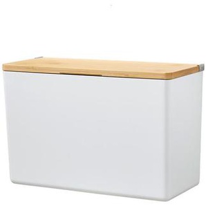 Xxxl Aufbewahrungsbox Baboo, Weiß, Natur, Holz, Kunststoff, Bambus, 1 Fächer, 24.2x16x10.2 cm, Deckel, Ordnen & Aufbewahren, Aufbewahrungsboxen