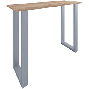 Xxxl Bartisch, Silber, Eiche, Honig, Metall, Holzwerkstoff, rechteckig, U-Form, 140x102x50 cm, Esszimmer, Tische, Stehtische