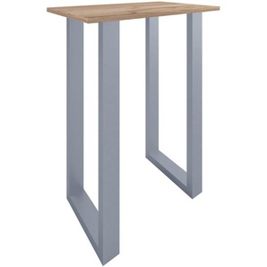 Xxxl Bartisch, Silber, Honigeiche, Metall, Holzwerkstoff, rechteckig, U-Form, 80x102x50 cm, schnell aufzubauende und stabile Arbeitsfläche, Esszimmer, Tische, Stehtische