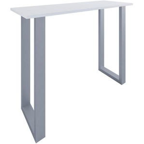 Xxxl Bartisch, Silber, Weiß, Metall, Holzwerkstoff, rechteckig, U-Form, 140x102x50 cm, Esszimmer, Tische, Stehtische