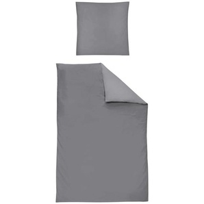 Xxxl Bettwäsche, Graphit, Textil, Uni, 240x220 cm, Oeko-Tex® Standard 100, Oeko-Tex® Made IN Green, pflegeleicht, hautfreundlich, bügelleicht, 100% feinster Baumwollsatin mit Seiden-Finish, weiche und anschmiegsame Oberfläche, edel glänzend, Übergröße,