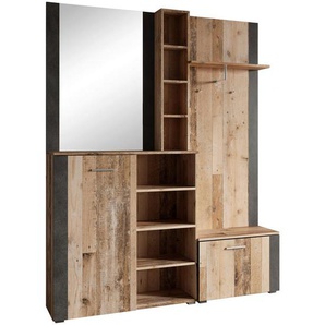 Xxxl Garderobe, Anthrazit, Natur, Holzwerkstoff, 150x190x32 cm, stehend, Garderobe, Garderoben-Sets