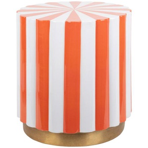 Xxxl Hocker Candy Swirl, Orange, Weiß, Metall, Streifen, rund, 40x41x40 cm, Stühle