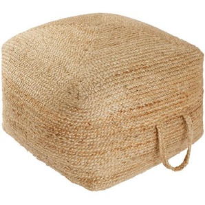 Xxxl Pouf, Beige, Textil, Uni, Füllung: Styroporkugeln, 60x35x60 cm, Oeko-Tex® Standard 100, Indoor, mit Griff, Wohnzimmer, Hocker, Poufs