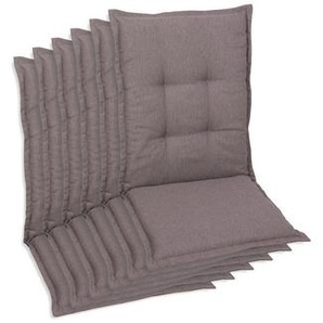 Xxxl Sesselauflagenset, Taupe, Textil, 6-teilig, Uni, Füllung: Schaumstoff, Vlies, 50x7x110 cm, Oeko-Tex® Standard 100, pflegeleicht, hochwertige Qualität, langlebig, für den Außenbereich geeignet, mittels Bändern zu befestigen, Gurtband befestigen,