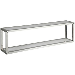 Xxxl Wandregal, Weiß, Edelstahl, Metall, Glas, 78x22x14 cm, Wohnzimmer, Regale, Wandregale