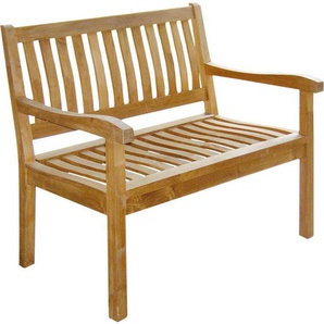 Zebra Süd Gartenbank President 130, Edelstahl, Teak, Holz, Metall, Teakholz, massiv, 2-Sitzer, 130x90x68 cm, Holzmöbel, Sitzgelegenheiten Holz, Gartenbänke Holz