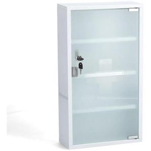 Zeller Present Medizinschrank, Weiß, Metall, 3 Fächer, 30x60x12 cm, Badezimmer, Badezimmerschränke, Medizinschränke