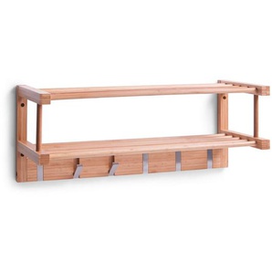 Zeller Present Wandgarderobe, Natur, Holz, Bambus, Hartholz, 60x24x24 cm, Hutablage, Garderobe, Garderobenleisten & Garderobenhaken