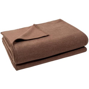 Zoeppritz Fleecedecke Soft Fleece, Braun, Textil, Uni, 220x240 cm, Kettelrand, pflegeleicht, Wohntextilien, Decken, Fleecedecken