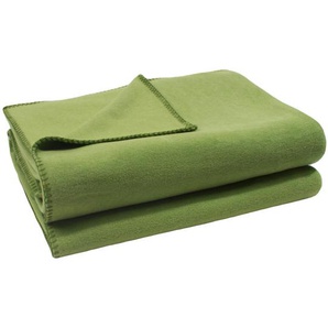 Zoeppritz Fleecedecke Soft-Fleece, Grün, Textil, Uni, 160x200 cm, Textiles Vertrauen - Oeko-Tex®, Kettelrand, pflegeleicht, Wohntextilien, Decken, Fleecedecken