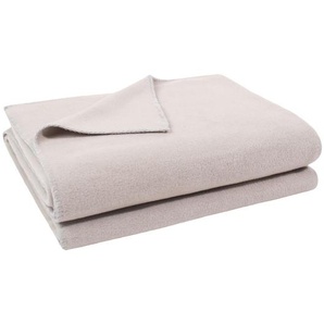 Zoeppritz Fleecedecke Soft-Fleece, Hellgrau, Textil, Uni, 160x200 cm, Kettelrand, pflegeleicht, Wohntextilien, Decken, Fleecedecken