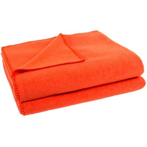 Zoeppritz Fleecedecke Soft-Fleece, Orange, Textil, Uni, 160x200 cm, Textiles Vertrauen - Oeko-Tex®, Kettelrand, pflegeleicht, Wohntextilien, Decken, Fleecedecken