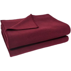 Zoeppritz Fleecedecke Soft-Fleece, Weinrot, Textil, Uni, 160x200 cm, Kettelrand, pflegeleicht, Wohntextilien, Decken, Fleecedecken