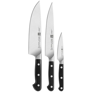 Zwilling Messer-Set Pro (Set, 3-tlg., Spick- &Garniermesser (11 cm),Fleischmesser (20 cm)Kochmesser (20 cm), Edelstahl 18/10, aus einem Stück geschmiedet