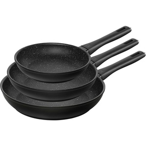 Zwilling Pfannen-Set Marquina Plus, Aluminium (Set, 3-tlg., je 1 Bratpfanne Ø 20/24/28 cm), Induktion, Antihaftbeschichtung, Stay-Cool-Griff, Schüttrand