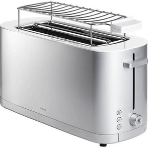 Zwilling Toaster Zwilling Enfinigy, Silber, Metall, Brötchenaufsatz, Auftaufunktion, Aufwärmfunktion, Schnellstoppfunktion, automatische Broterhitzung, automatischer Auswurf nach Röstende, Zentrierung der Toastscheibe, Bagel-Funktion, Küchengeräte,