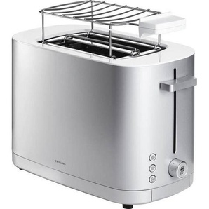 Zwilling Toaster Zwilling Enfinigy, Silber, Metall, Kunststoff, Krümelschublade, Brötchenaufsatz, Auftaufunktion, Schnellstoppfunktion, automatischer Auswurf nach Röstende, automatische Zentrierung der Toastscheibe, Bagel-Funktion, Küchengeräte, Toaster